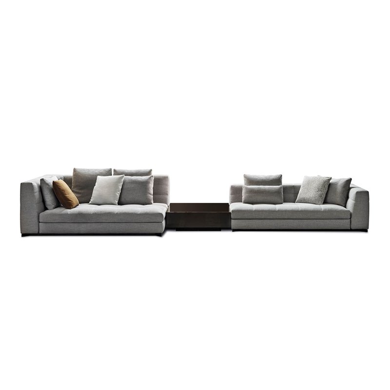 Italian light luxury combination straight row down cotton linen sofa four people modern simple large-family high-end sofa