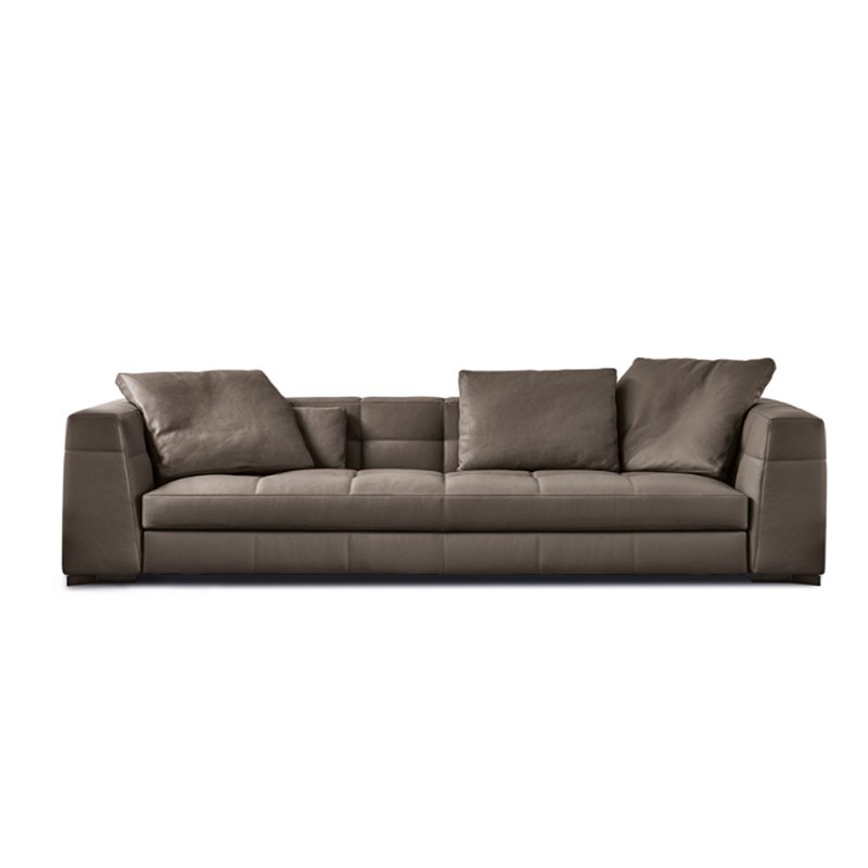 Italian light luxury combination straight row down cotton linen sofa four people modern simple large-family high-end sofa