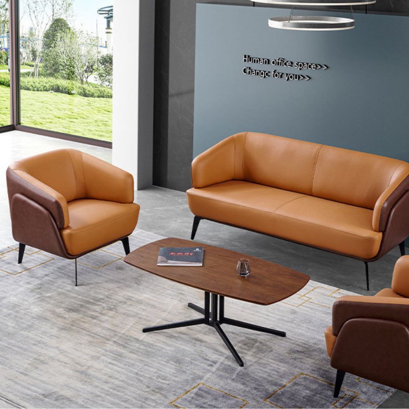Nordic three seat sofa set furniture leather sofa for office