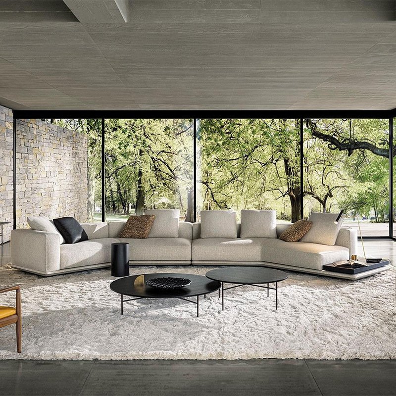 New Italian Fabric Living Room Villa High-Grade Cotton And Linen Horizon Special-Shaped Combination Villa Sofa