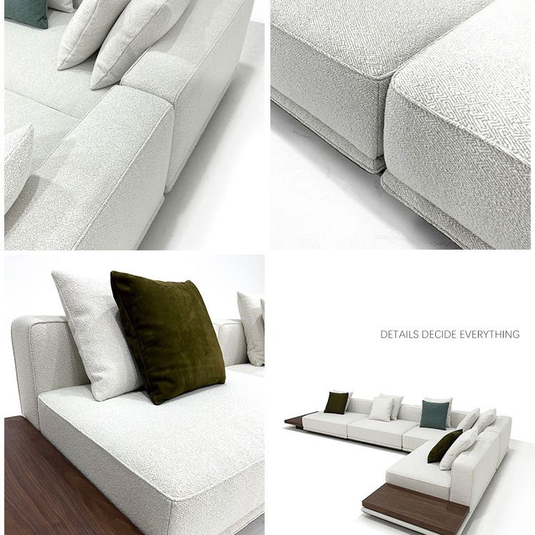 New Italian Fabric Living Room Villa High-Grade Cotton And Linen Horizon Special-Shaped Combination Villa Sofa