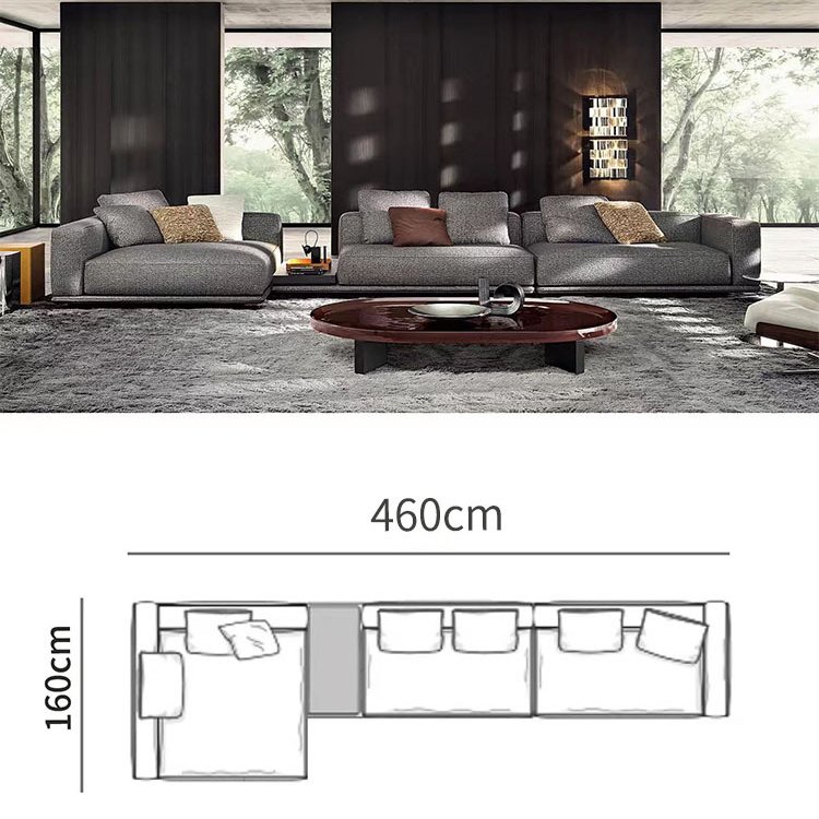 New Italian Fabric Living Room Villa High-Grade Cotton And Linen Horizon Special-Shaped Combination Villa Sofa