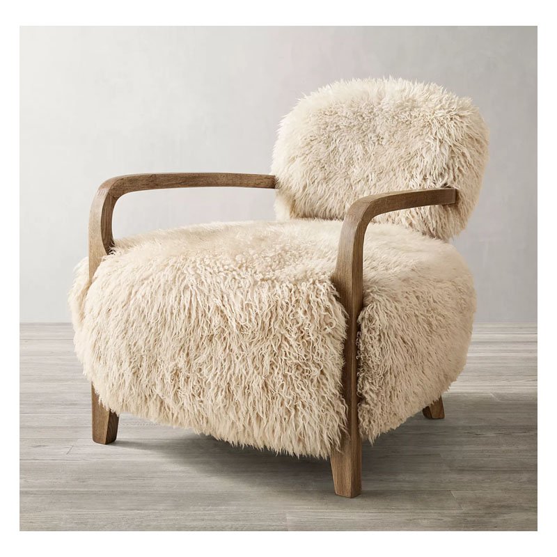 Popular indoor furniture living room sofa chair home furniture sheepskin armchair
