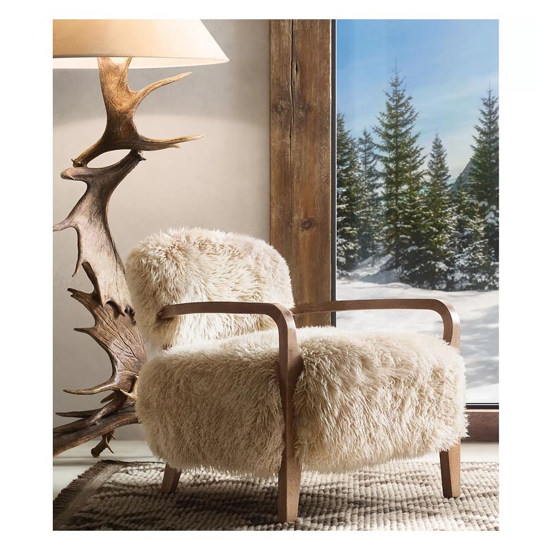 Popular indoor furniture living room sofa chair home furniture sheepskin armchair