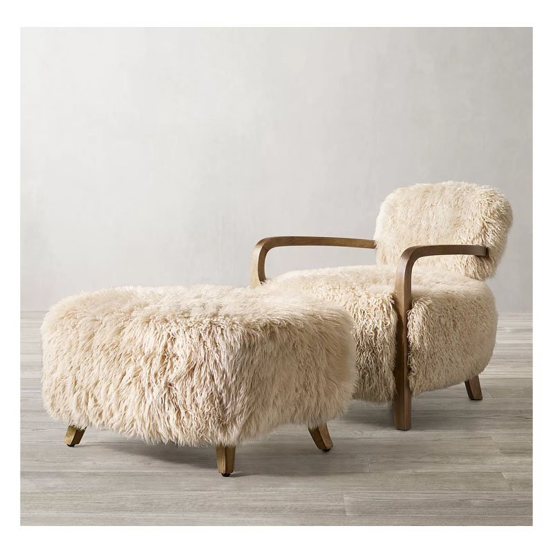 Popular indoor furniture living room sofa chair home furniture sheepskin armchair