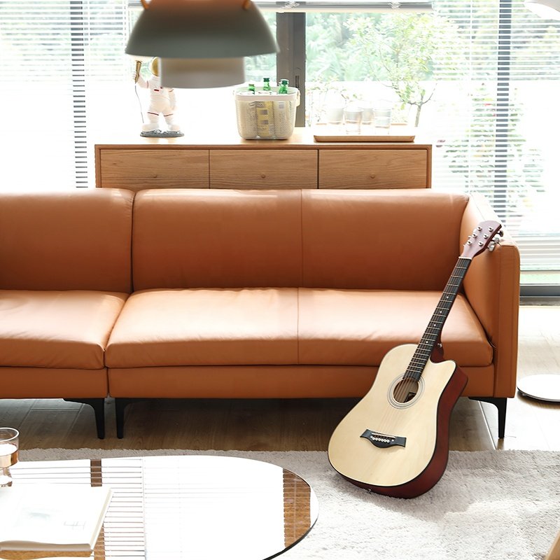 Simple Nordic Style Leather Sofa For Modern Living Room Home 1+2+3 Sofa Combination Furniture Set