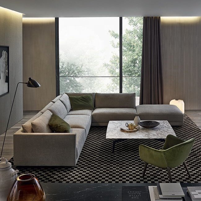 Contemporary l shape sofa corner fabric sofa bed set