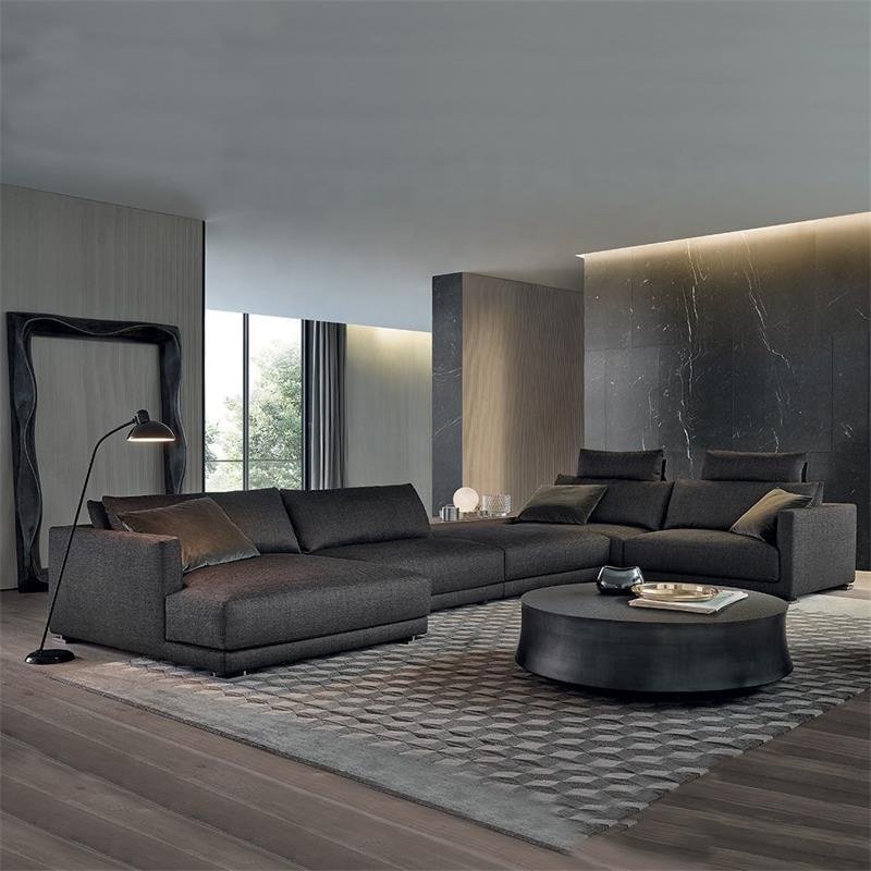 Contemporary l shape sofa corner fabric sofa bed set