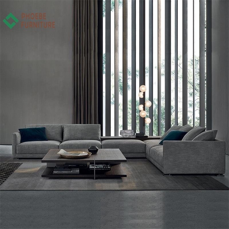 Contemporary l shape sofa corner fabric sofa bed set
