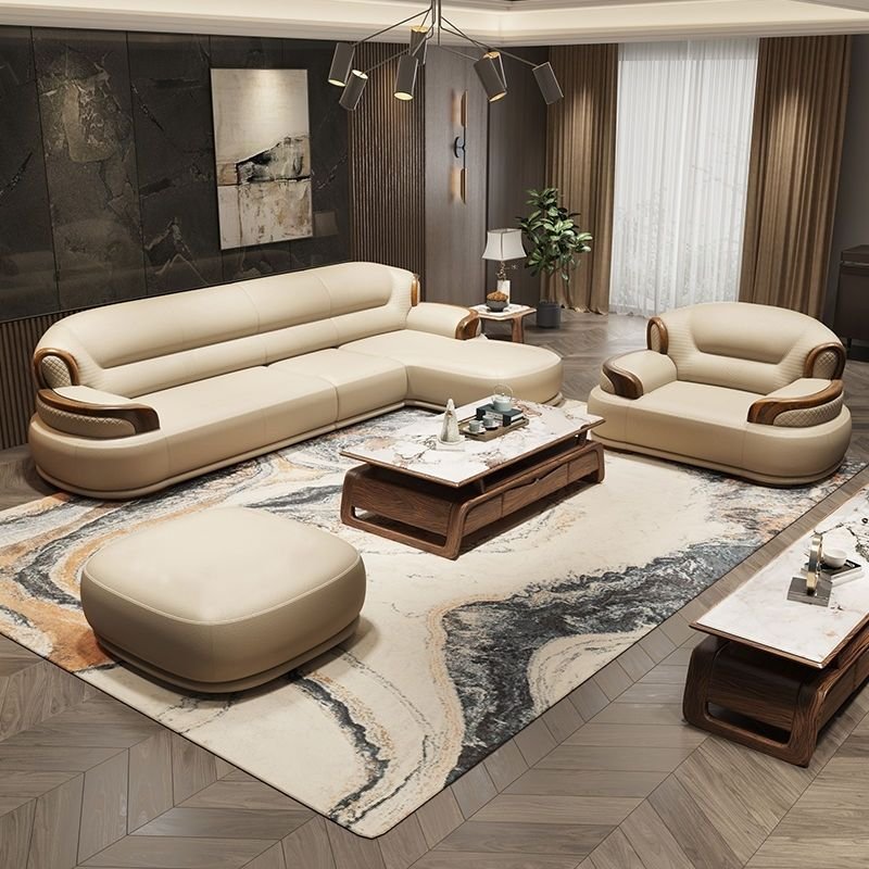 Light luxury sofa Uginwood leather sofa luxury high-grade new modern senior living room new Chinese European American
