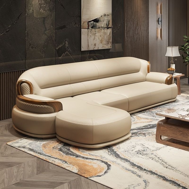 Light luxury sofa Uginwood leather sofa luxury high-grade new modern senior living room new Chinese European American