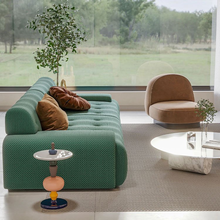 Contempo simple modern sectional minimalist 3 seaters design italian nordic fabrics velvet living room sofas
