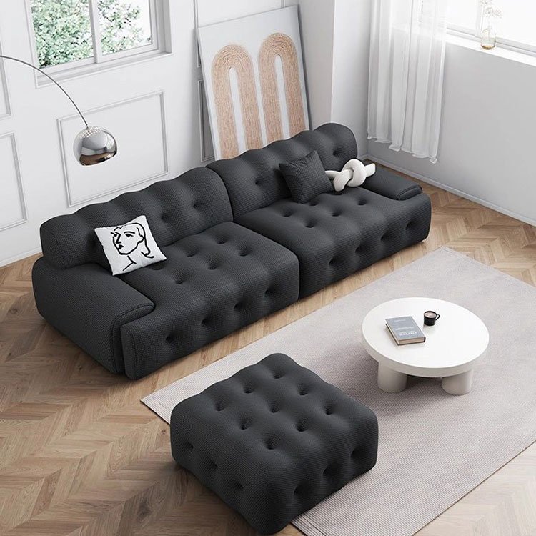 Contempo simple modern sectional minimalist 3 seaters design italian nordic fabrics velvet living room sofas