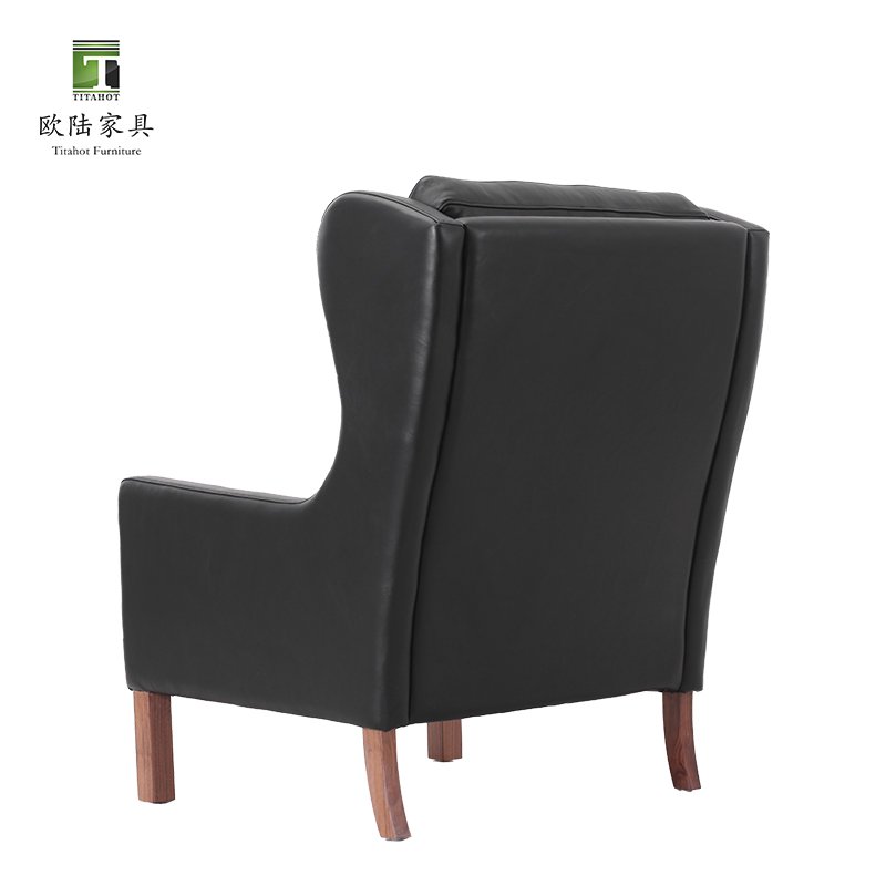 High Quality Walnut Borge Mogensen Sofas Black Sofa Set Furniture Leather Couches Sofa OEM Service Manufacturer Ready To Ship