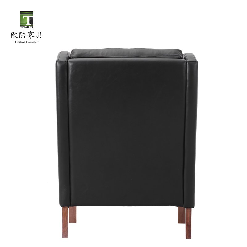 High Quality Walnut Borge Mogensen Sofas Black Sofa Set Furniture Leather Couches Sofa OEM Service Manufacturer Ready To Ship
