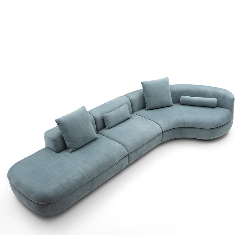 Luxury Modern Living Room Home Furniture Villa Unique Shape Couch Italian Minimalist Custom Color Set Matte Fabric Sofa