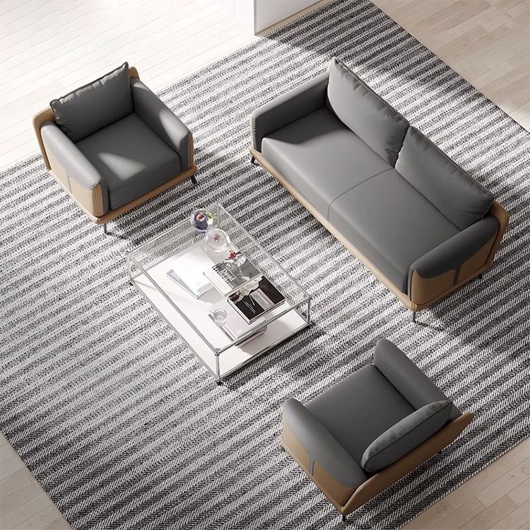 Liyu Italian Style Solid Wood Frame Sofas Set Furniture Office Furniture Luxurious Office Sofa