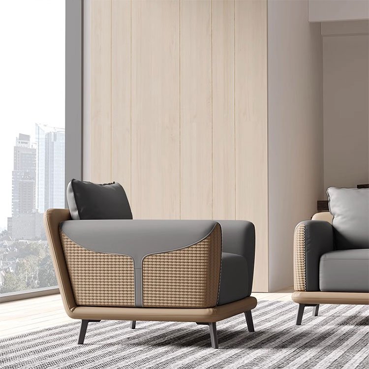 Liyu Italian Style Solid Wood Frame Sofas Set Furniture Office Furniture Luxurious Office Sofa