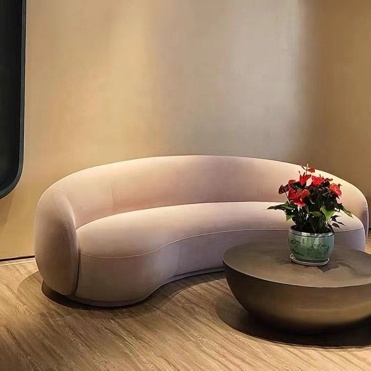 Home Living Room Furniture Sofas Teddy Modernos Round Lounge Nut Circle Bean Curved Sofa Couch White Boucle Modern Sofas