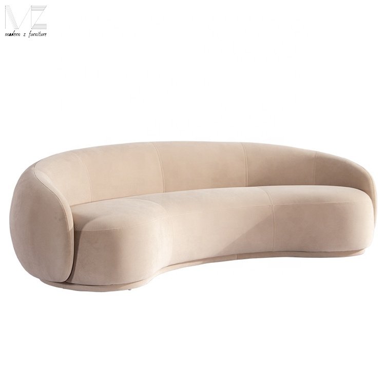 Home Living Room Furniture Sofas Teddy Modernos Round Lounge Nut Circle Bean Curved Sofa Couch White Boucle Modern Sofas