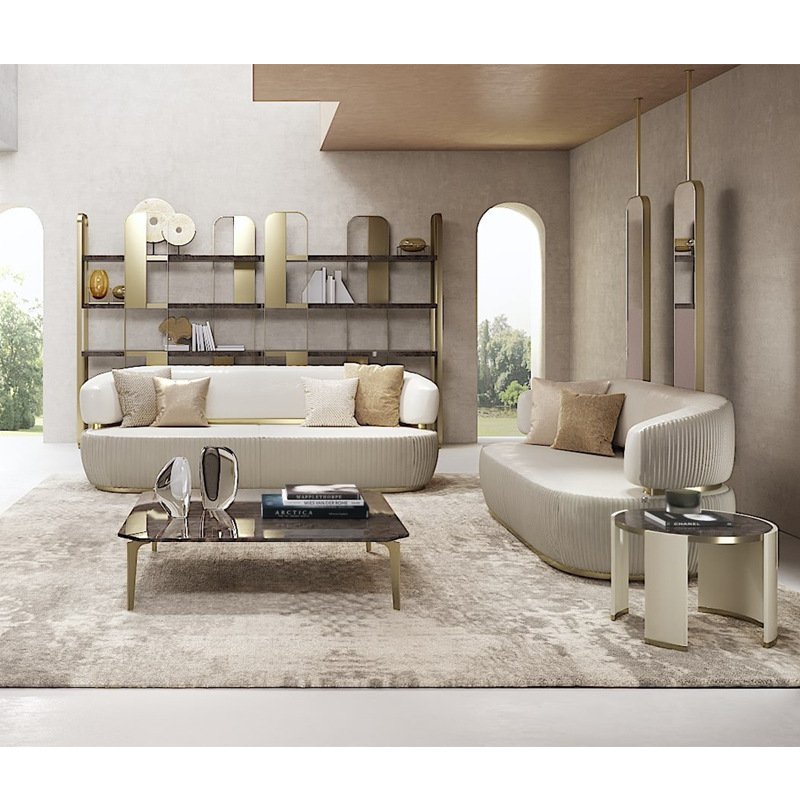 Italian Luxury Cloth Sofa Postmodern Designer Furniture Customized Large Villa Living Room Sofa Combination