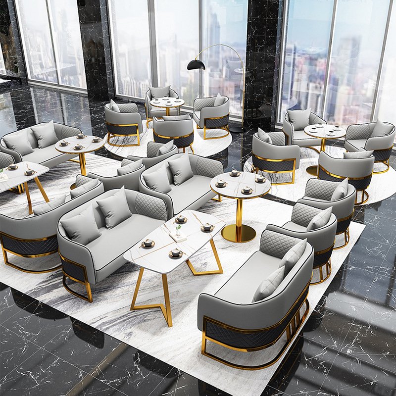 Modern fabric sofa light luxury reception hall leisure hall sofa armchair living room sofa chair