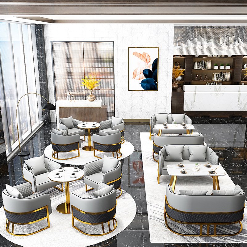 Modern fabric sofa light luxury reception hall leisure hall sofa armchair living room sofa chair
