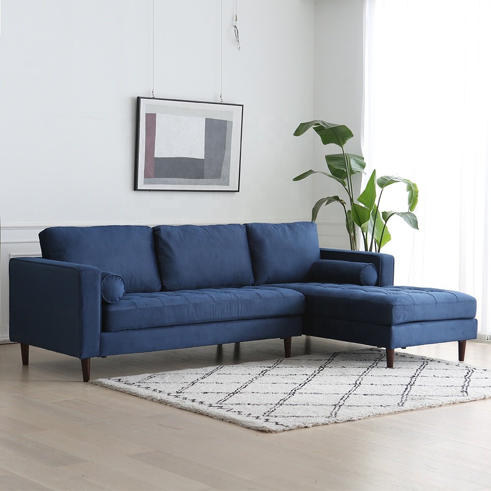 producer customise living room navy blue sofa sectional l shaped couch set