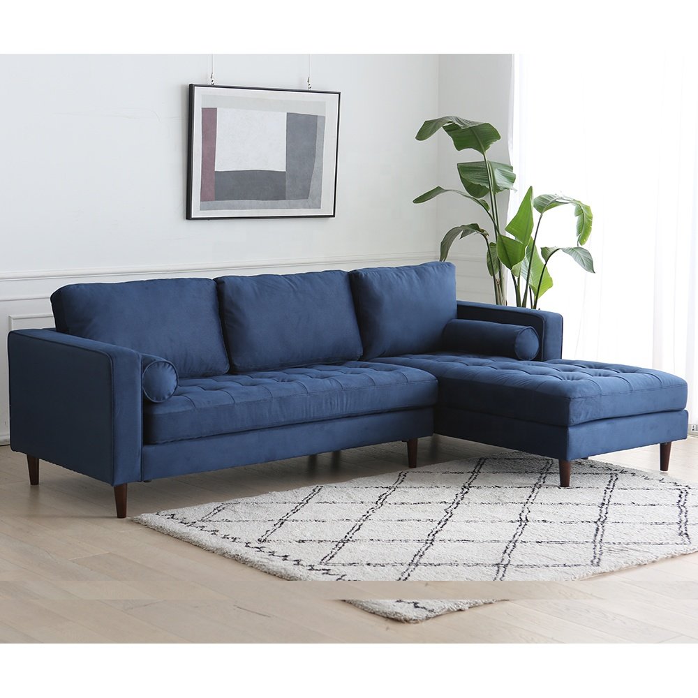 producer customise living room navy blue sofa sectional l shaped couch set