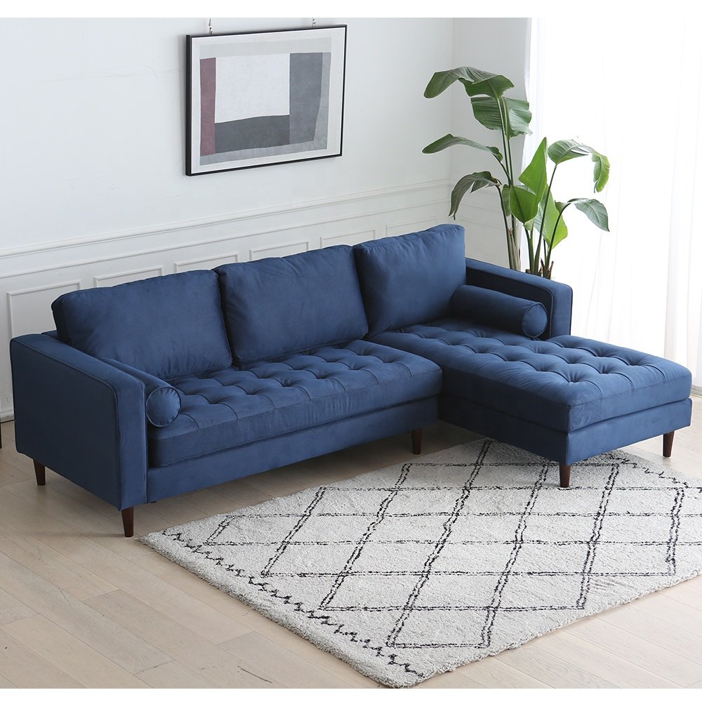 producer customise living room navy blue sofa sectional l shaped couch set