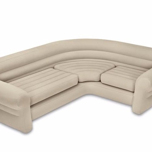 INTEX 68575 INFLATABLE BEIGE COMFORTABLE CORNER SOFA FOR LIVING ROOM