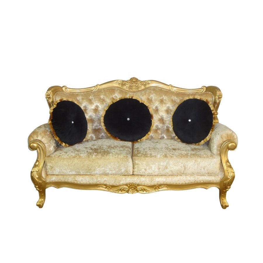 Luxury Living Room Sofa Set in European Style Furniture with Solid Wood Coffee Table Sofa One Seater Sofa Two Seater for Hotel