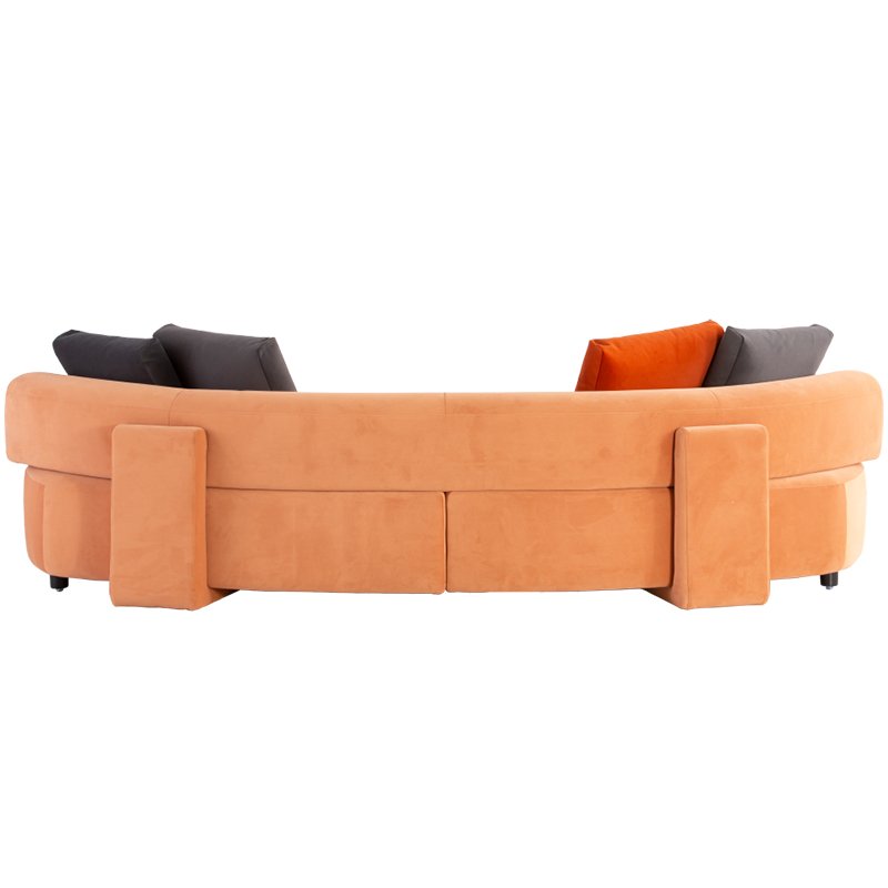 Modern Contemporary Relaxing Italian Luxury Couch Orange Color Modular Sectional Living Room Home Fabric Sofa