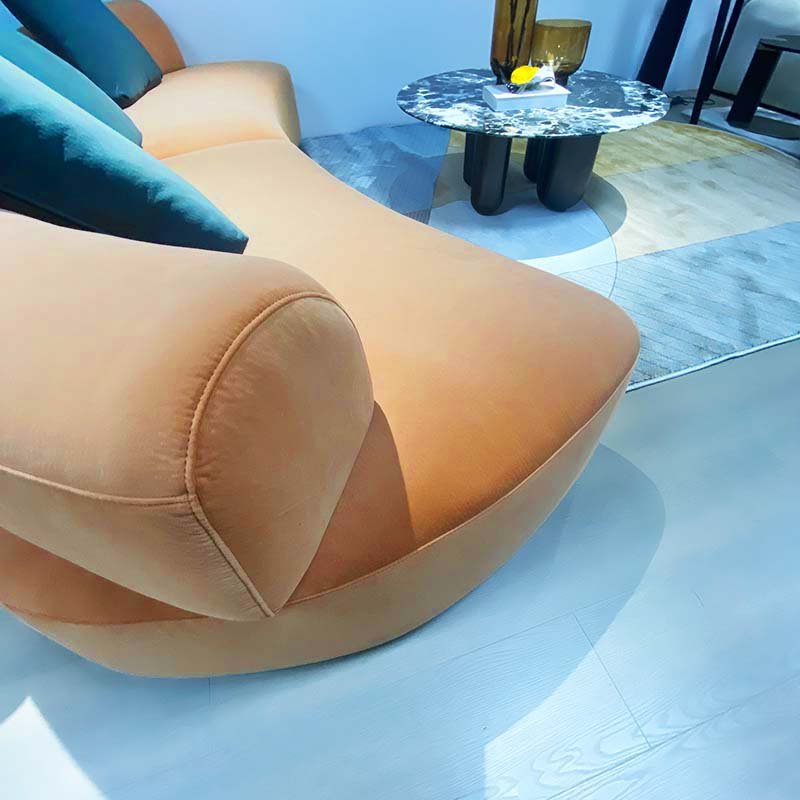 Modern Contemporary Relaxing Italian Luxury Couch Orange Color Modular Sectional Living Room Home Fabric Sofa