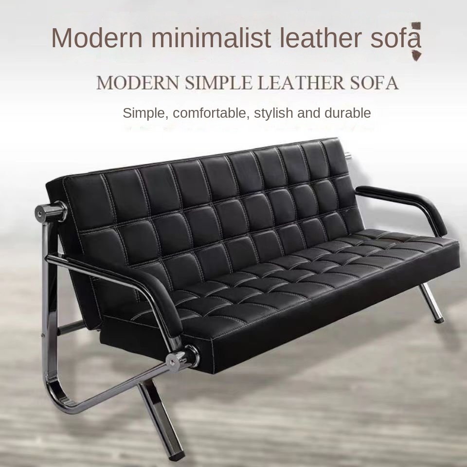 Modern Simple Office Sofa Set with Fabric Cover for Business Reception Includes Coffee Table for Living Room Use