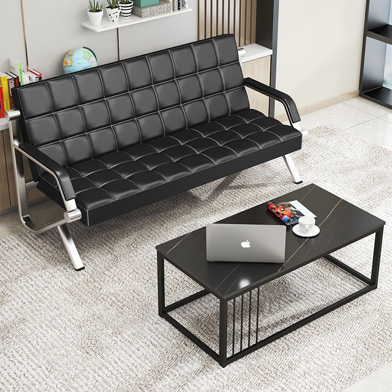 Modern Simple Office Sofa Set with Fabric Cover for Business Reception Includes Coffee Table for Living Room Use