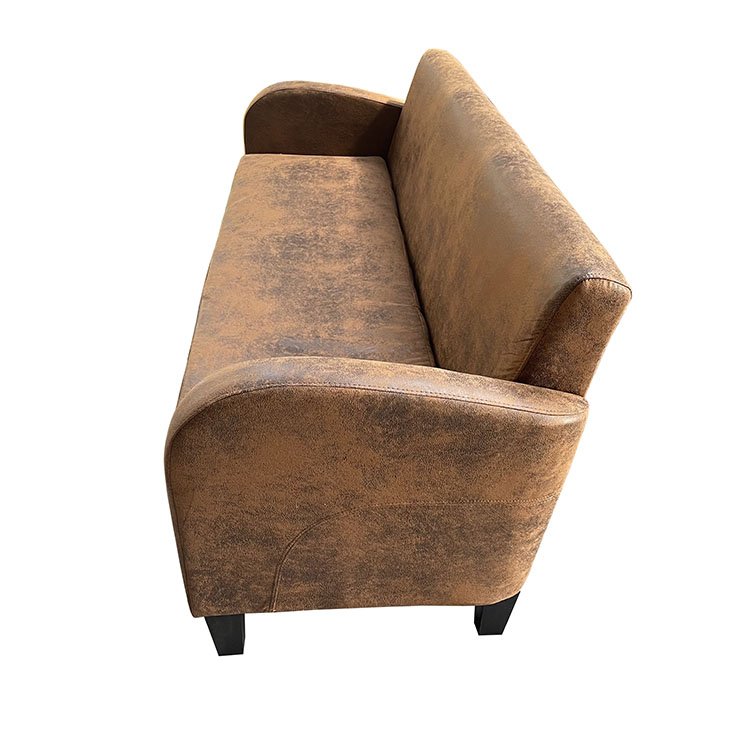 Modern Suede Leather 3 Seater Sofa Square Arm Sofa