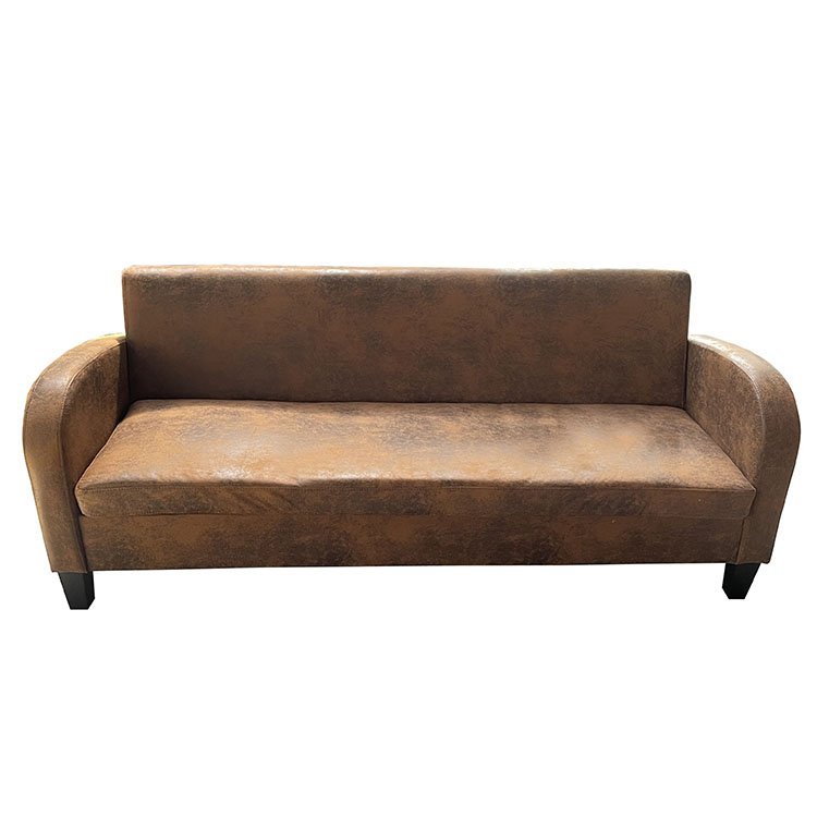 Modern Suede Leather 3 Seater Sofa Square Arm Sofa