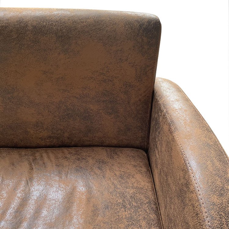 Modern Suede Leather 3 Seater Sofa Square Arm Sofa