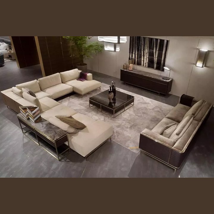 Italian Design 7 Seater Minimalist Sofa Set Customized Couch Area Home Furniture Luxury Modern Sofa Set Furniture Living Room