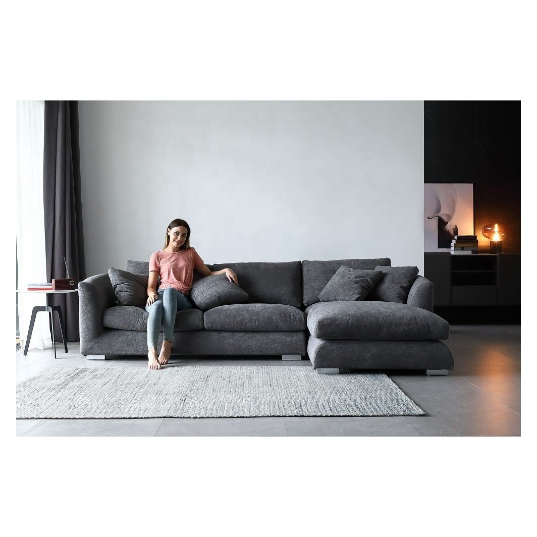 New Home Furniture Sofa Set Sofa Promotion Hot Style Eco Friendly Water Resistant Removable Soft Chenille Fabric Modern Divano