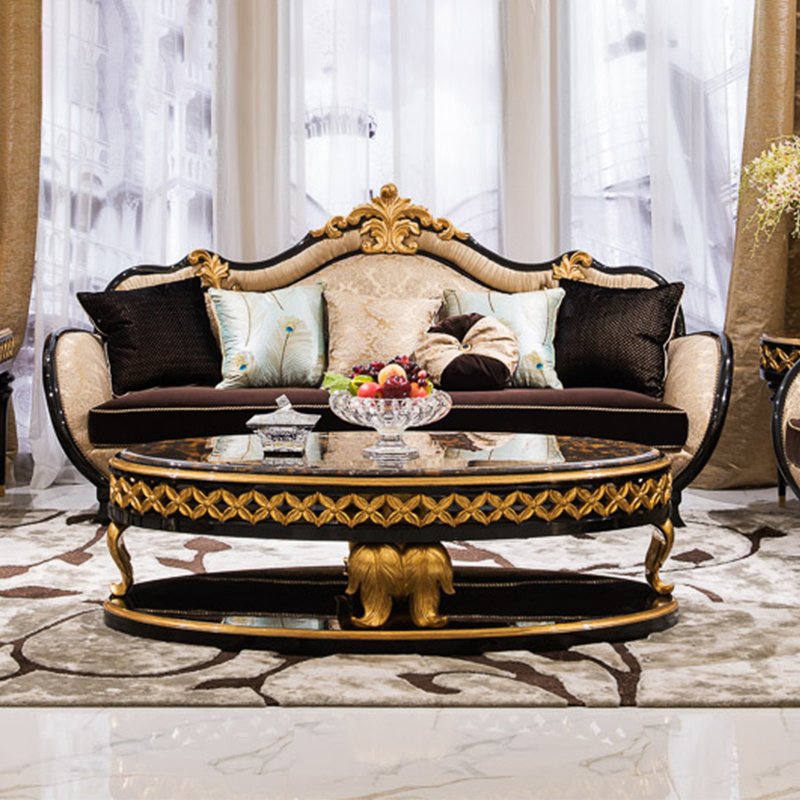 High-end luxury classical design sofa set furniture living room Antique sectional sofas
