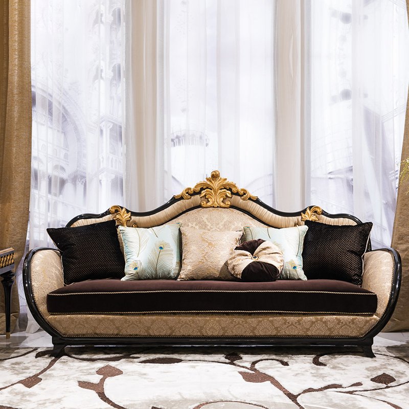High-end luxury classical design sofa set furniture living room Antique sectional sofas