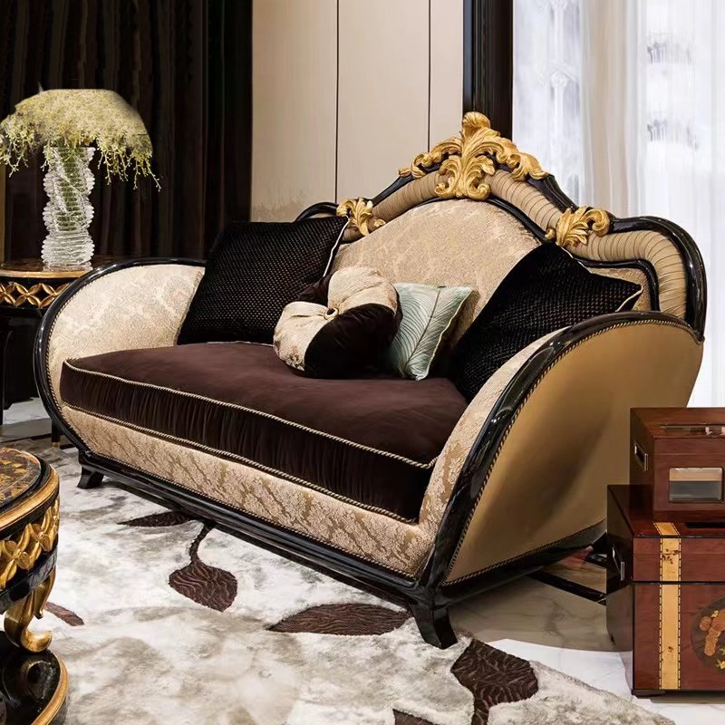 High-end luxury classical design sofa set furniture living room Antique sectional sofas