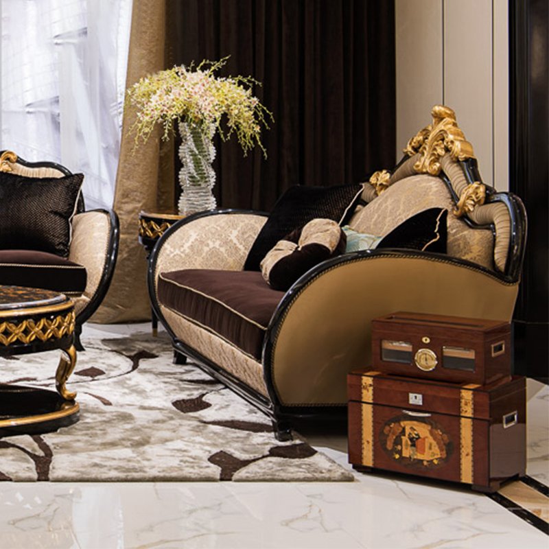 High-end luxury classical design sofa set furniture living room Antique sectional sofas