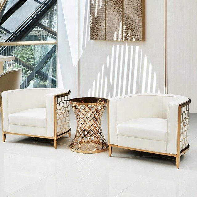 Guangdong Factory Sofa Art Stainless Steel Frame Sofa Home Living Room Luxury Comfortable Leisure
