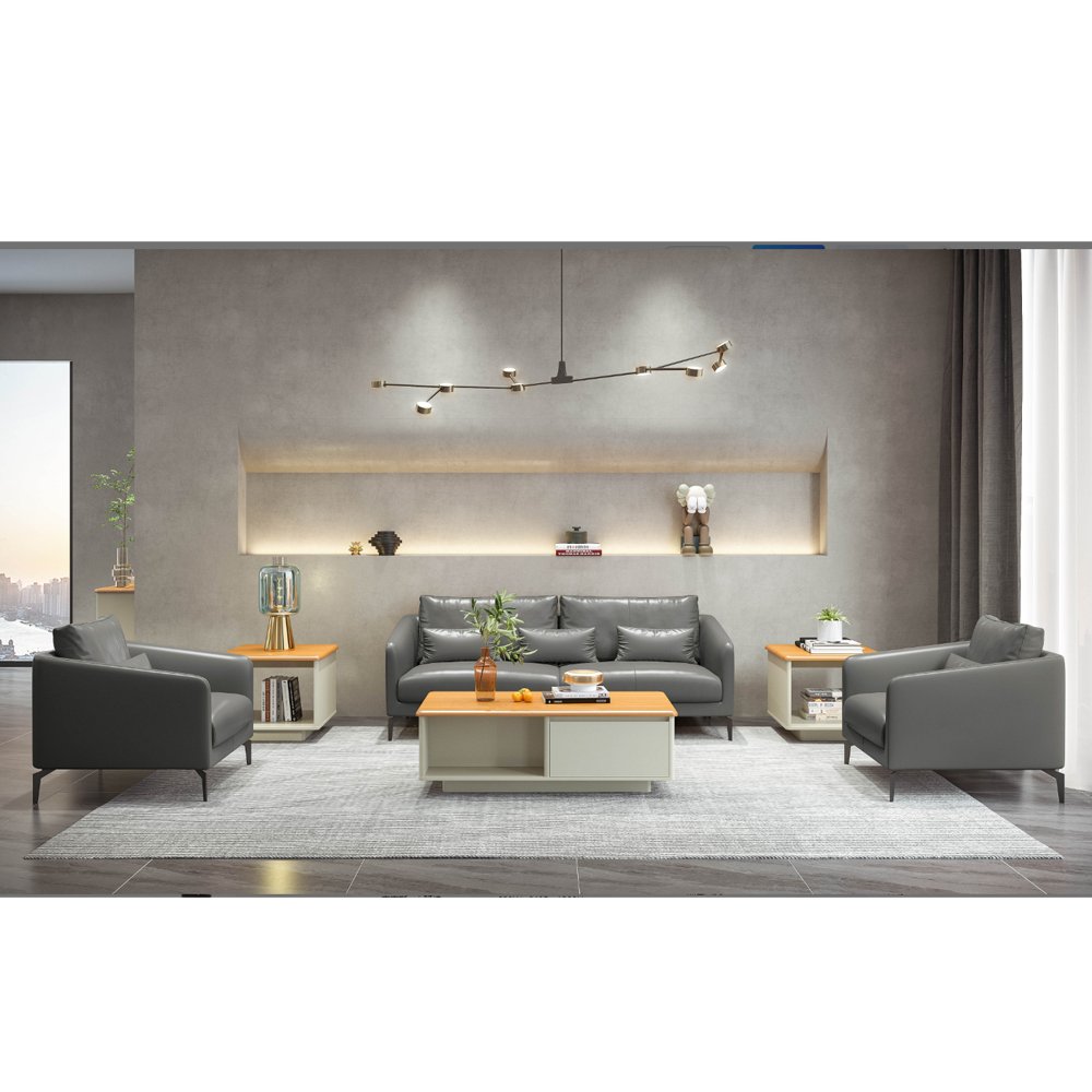 China Supplier Comfortable Artificial Leather Office Sofa Classic Design for Executive office sofa set