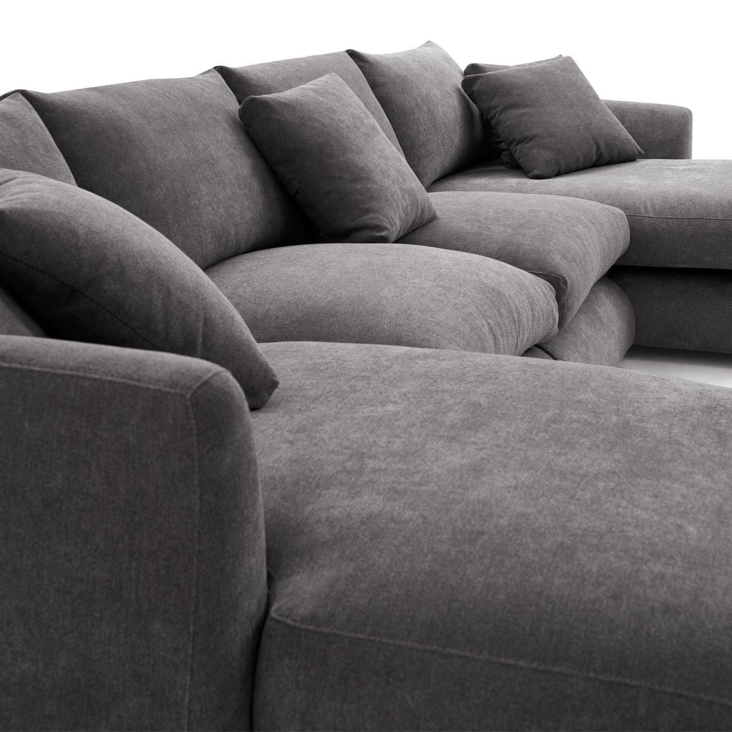 Contemporary Linen Sofa Collection U shape Sofa Modular Couch Furniture Removable Cover Sectional Sofa Set
