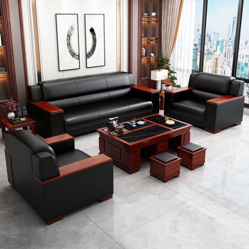 China Manufacturer Factory Direct Price Modern Office Furniture Custom 1/2/3 Seater Reception Leather office Sofas Set