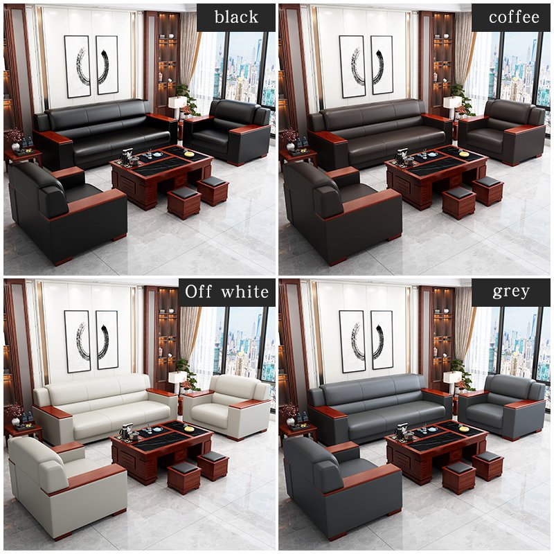 China Manufacturer Factory Direct Price Modern Office Furniture Custom 1/2/3 Seater Reception Leather office Sofas Set